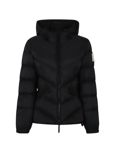 After Label Quilted Hooded Coat In Black
