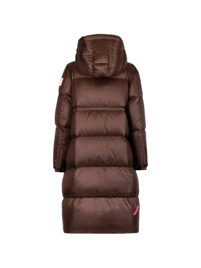 After Label Quilted Hooded Jacket In Brown