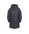 After Label Quilted Puffer Coat With Adjustable Hood And Drawstring Waist In Black