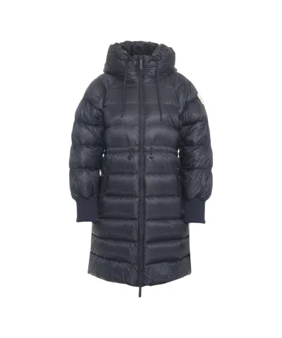 After Label Quilted Puffer Coat With Adjustable Hood And Drawstring Waist In Black