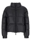 After Label Black Down Jacket With Logo Patch On The Sleeve In Tech Fabric Woman In Black
