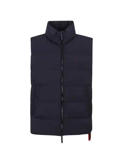 After Label Quilted Zip-up Gilet In Blue