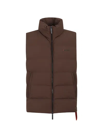 After Label Quilted Zip-up Gilet In Yellow