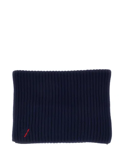 After Label Ribbed-knit Logo-embroidered Scarf In Black
