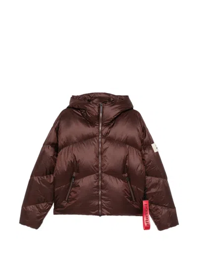 After Label Sarajevo Quilted Hooded Jacket In Brown