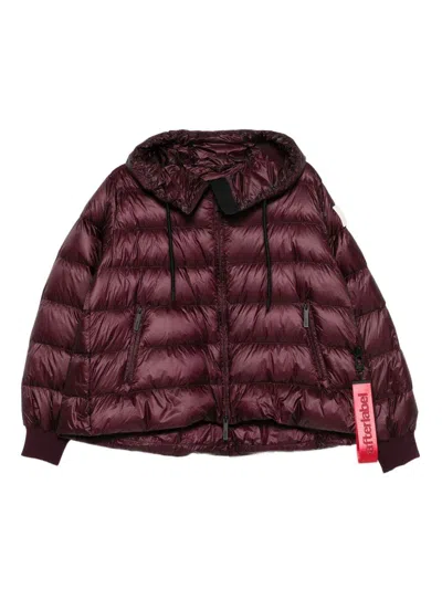 AFTER LABEL SHORT BURGUNDY DOWN JACKET WITH HOOD AFTER LABEL