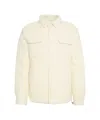 After Label Structured Teddy Overshirt With Classic Collar And Dual Pockets In White