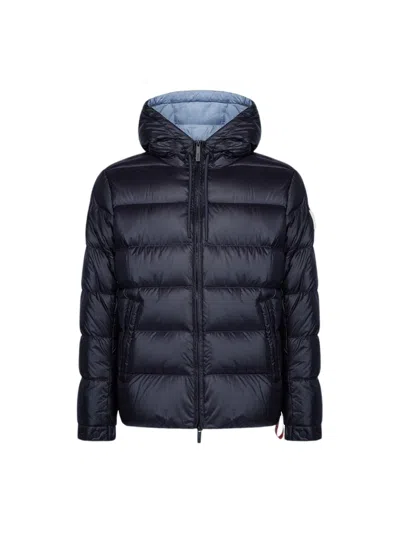 After Label Verbier Hooded Down Jacket In Blue