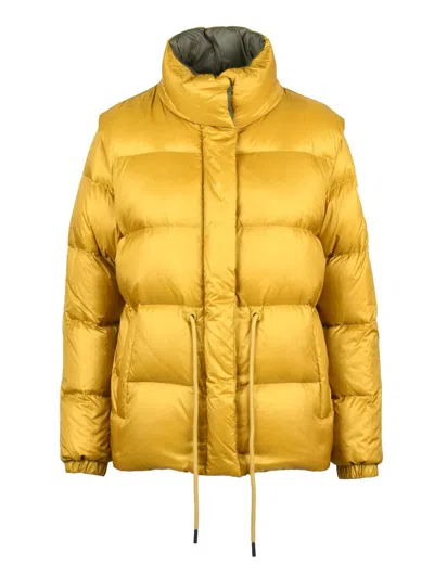 After Label Yellow Polyamide Down Jacket In Gold