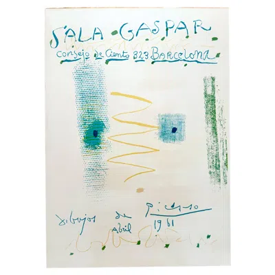 Pre-owned (after) Pablo Picasso Pablo Picasso "abstract Color Variation" Sala Gaspar Exhibition Lithograph, 1961 In Gray