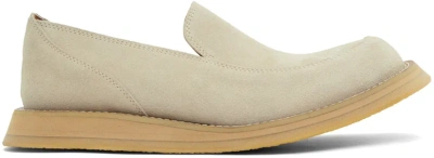 After Pray Beige Vision Round Toe Suede Loafers In Ivory