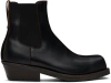AFTER PRAY BLACK LEATHER CHELSEA BOOTS