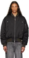 After Pray Blue & Black Ma-1 Reversible Bomber Jacket In Black