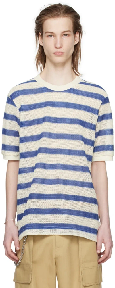 After Pray Blue & White Striped T-shirt