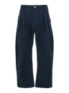 After Pray Blue Pants With Pences And Belt Loops In Blue
