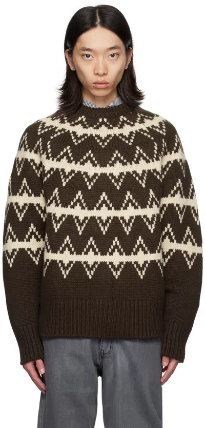 After Pray Brown Jacquard Sweater
