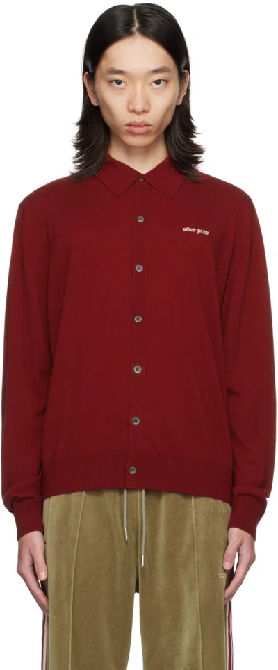 After Pray Burgundy Wool Cardigan