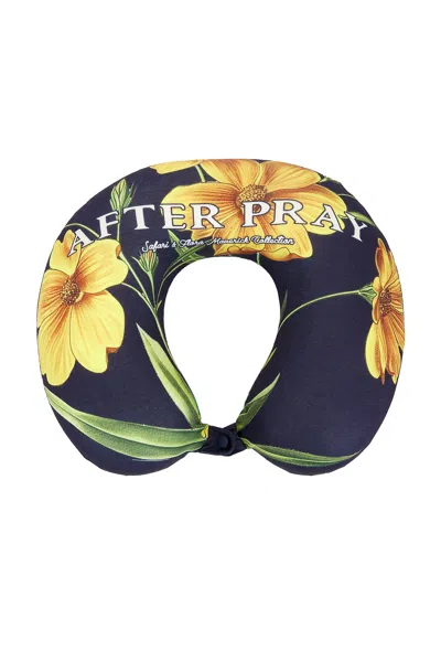 After Pray Flower Travel Neck Pillow In Navy