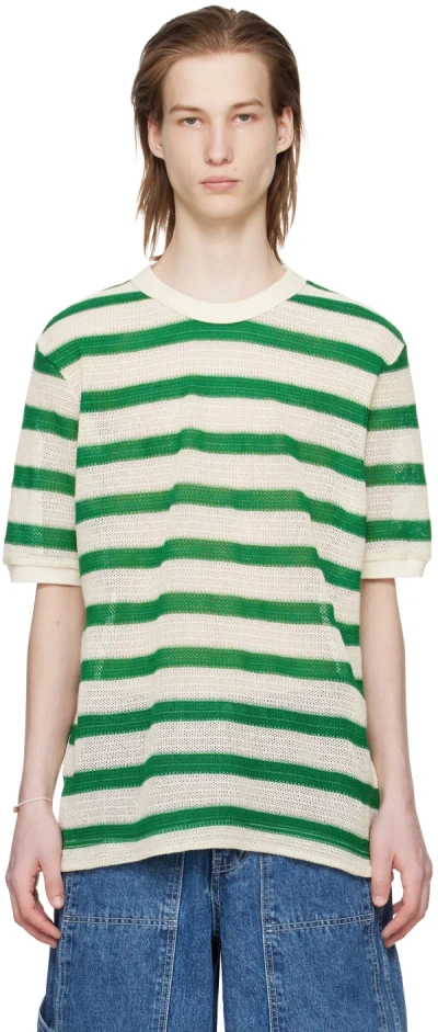 After Pray Green & White Striped T-shirt