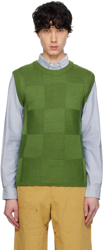 After Pray Green Damier Knit Vest