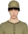 After Pray Khaki Flora Embroidered Ball Cap In Khaki