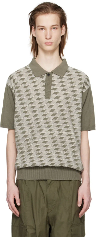 After Pray Khaki Knotted Polo In Grey