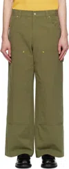 After Pray Wide Cotton Carpenter Pants In Khaki