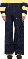 After Pray Navy Wide Carpenter Jeans In Indigo