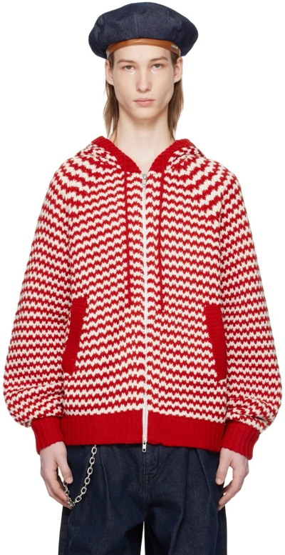 After Pray Red & White Striped Hoodie