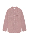 After Pray Scout Check Shirt In Burgundy
