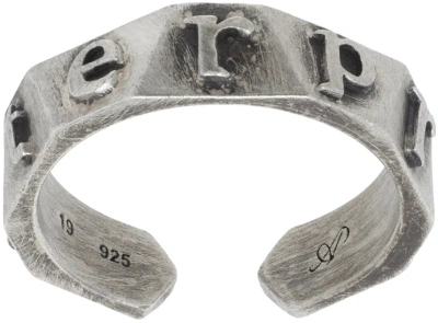 After Pray Silver Signature Logo Carving Ring