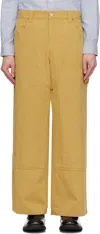 After Pray Wide Cotton Carpenter Pants In Yellow