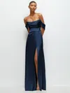 After Six A-line Satin Maxi Dress With Convertible Off-the-shoulder Or Strapless Looks
