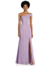 AFTER SIX ASYMMETRICAL OFF-THE-SHOULDER CUFF TRUMPET GOWN WITH FRONT SLIT