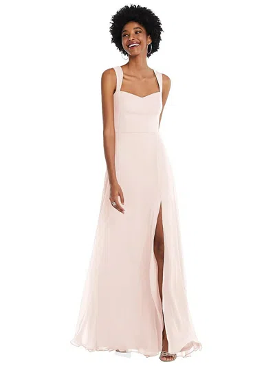 After Six Contoured Wide Strap Sweetheart Maxi Dress In Pink