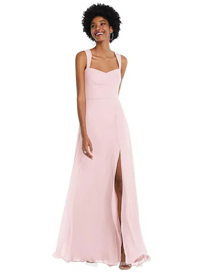 After Six Contoured Wide Strap Sweetheart Maxi Dress In Pink