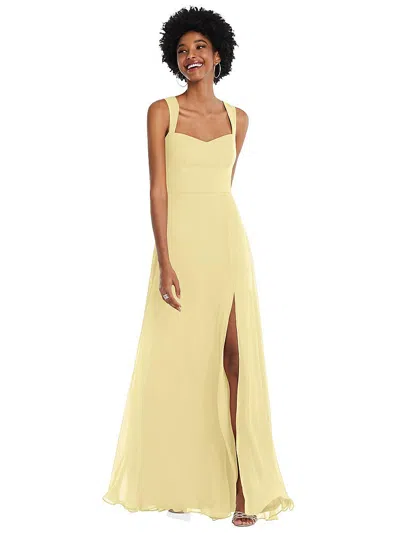 After Six Contoured Wide Strap Sweetheart Maxi Dress In Yellow