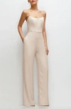 After Six Corset Strapless Wide Leg Jumpsuit In Oat