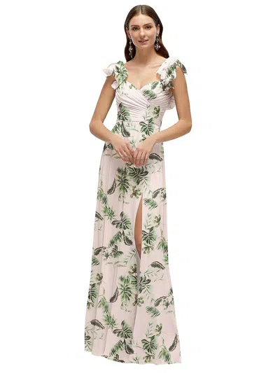 After Six Dramatic Ruffle Edge Strap Chiffon Maxi Dress