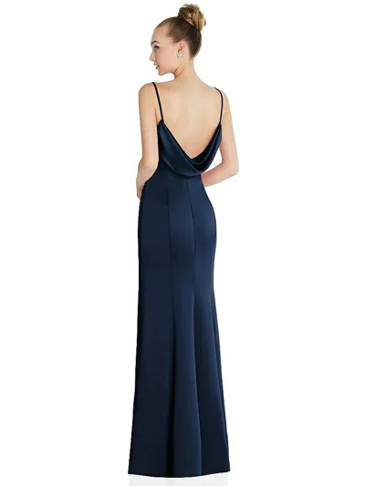 After Six Draped Cowl-back Princess Line Dress With Front Slit