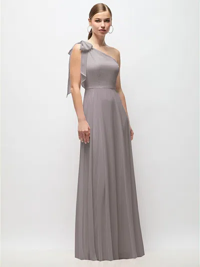 After Six Draped One-shoulder Maxi Dress With Scarf Bow