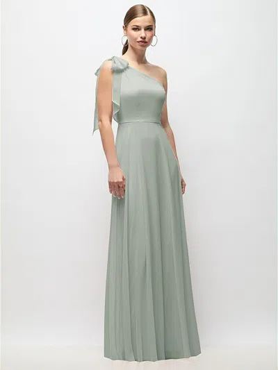 After Six Draped One-shoulder Maxi Dress With Scarf Bow