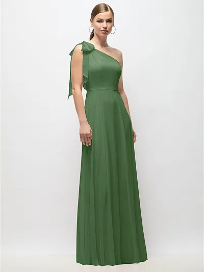 After Six Draped One-shoulder Maxi Dress With Scarf Bow