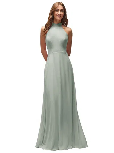 After Six High Neck Halter Backless Maxi Dress