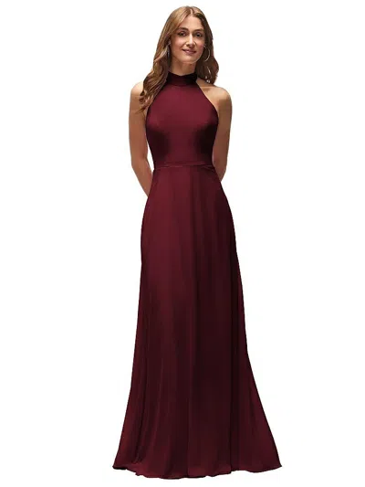 After Six High Neck Halter Backless Maxi Dress
