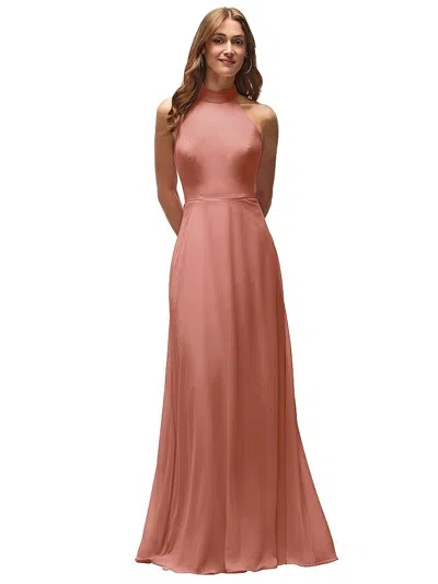 After Six High Neck Halter Backless Maxi Dress