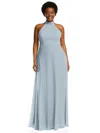 After Six High Neck Halter Backless Maxi Dress