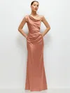 After Six One-shoulder Satin Charmeuse Gown