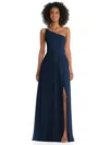 After Six One-shoulder Chiffon Maxi Dress In Blue