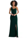 AFTER SIX ONE-SHOULDER DRAPED COWL-NECK MAXI DRESS